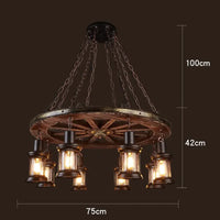Lustre LED rétro industriels antiques LOFT Bar Vintage Art bois E27