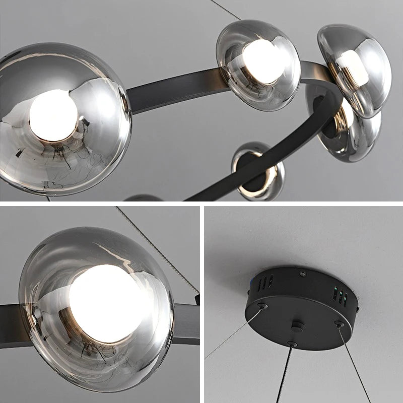 Lustre Nordique décor à la maison en verre salle à manger lumières éclairage intérieur - vue 4 sur 10