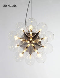 lustre led créatif à bulles de verre nordiques pour intérieur