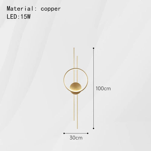 Minimalistische Wandleuchte aus Messing mit drei Helligkeitsstufen im Art-déco-Stil - vue 9 sur 8