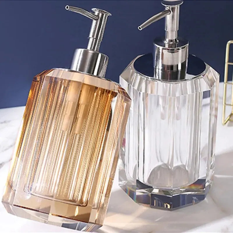 distributeur de savon liquide en cristal transparent pour salle de bain - vue 2 sur 20