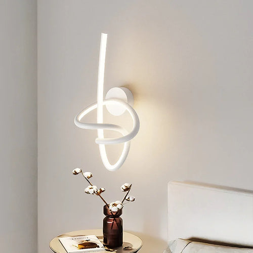 applique murale led en spirale moderne en aluminium - vue 6 sur 14