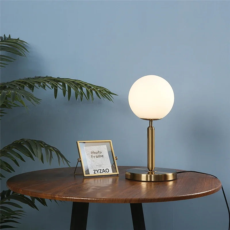 lampe de table moderne créative en verre led nordique - vue 5 sur 7