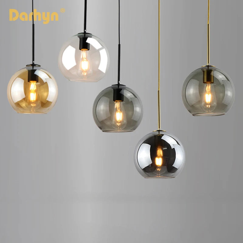 lampe suspendue en verre design moderne pour loft - vue 2 sur 12