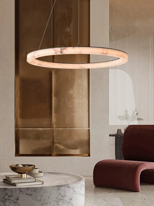 Suspension LED en marbre véritable - vue 7 sur 10
