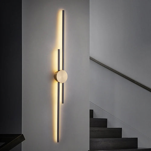 Minimalistische LED-Wandleuchte aus Messing für Restaurant und Flur - vue 2 sur 18