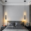 Moderne LED-Pendelleuchte mit langem Tubus für luxuriöse Innendekoration