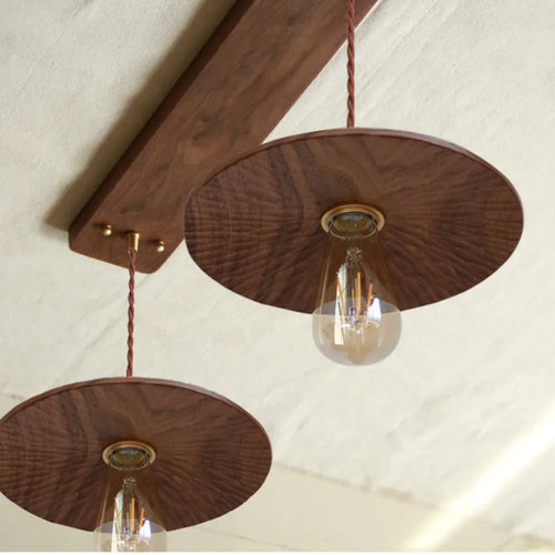 Suspension en bois nordiques Designer sculpté à la main en noyer noir Suspension Chambre Chevet Restaurant Décor Simple Suspension