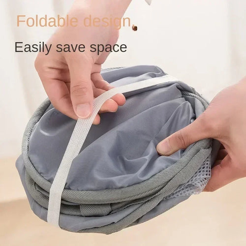 Durable Collapsible Laundry Basket, Mesh Pop Up Laundry Hamper With Side Pocket, Foldable Clothes Storage Hamper With Reinforced - vue 3 sur 9