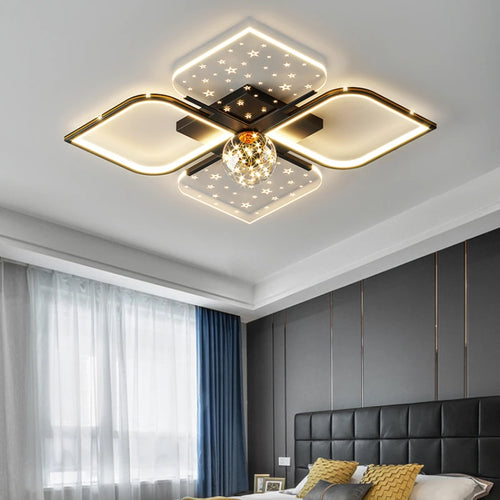 lustre led moderne quatre feuilles herbe ciel étoilé intérieur