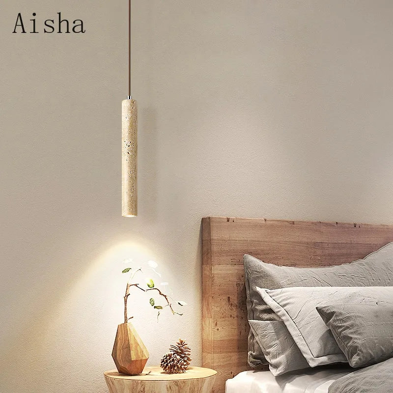 suspension nordique wabi-sabi en pierre pour éclairage intérieur - vue 4 sur 8