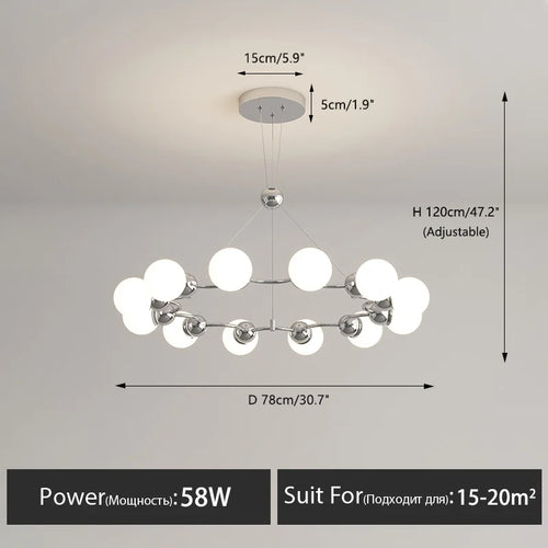 Moderne LED-Pendelleuchte für elegante Innendekoration - vue 12 sur 22