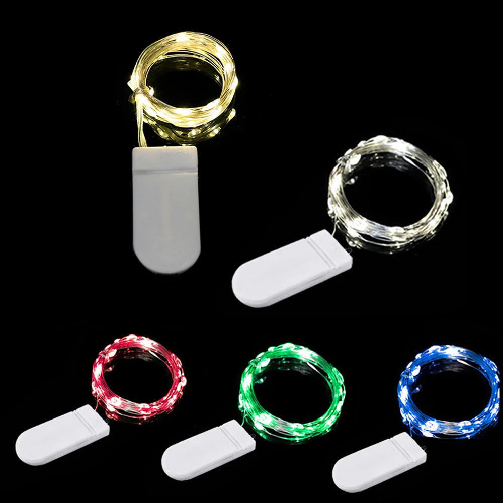 Guirlande lumineuse led en fil de cuivre étanche à piles décorative