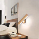 LED-Wandleuchte aus abgerundetem Holz, drehbar
