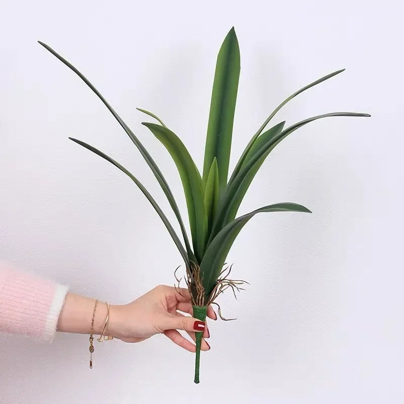 feuilles de clivia artificielles en caoutchouc souple pour décoration intérieure