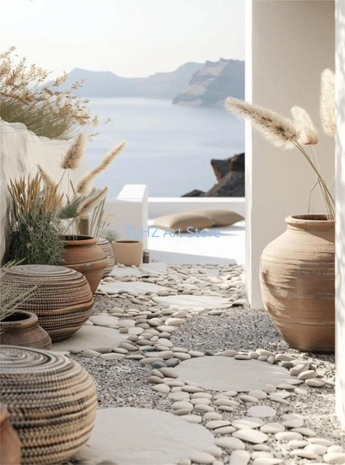 affiches modernes de paysage de voyage en grèce à santorin