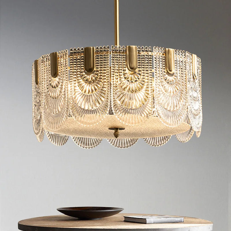 lustre en verre cristal design rétro pour décoration intérieure élégante - vue 5 sur 10