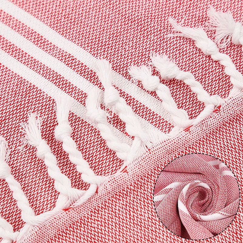 Serviette de plage turque coton franges rapide absorbante - vue 5 sur 7