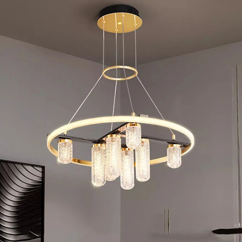 lustre led moderne de luxe pour éclairage intérieur - vue 4 sur 8