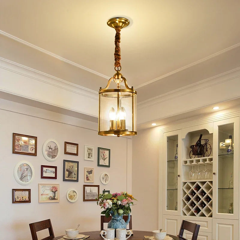 lustre moderne en cuivre doré style européen pour intérieur luxueux - vue 4 sur 7