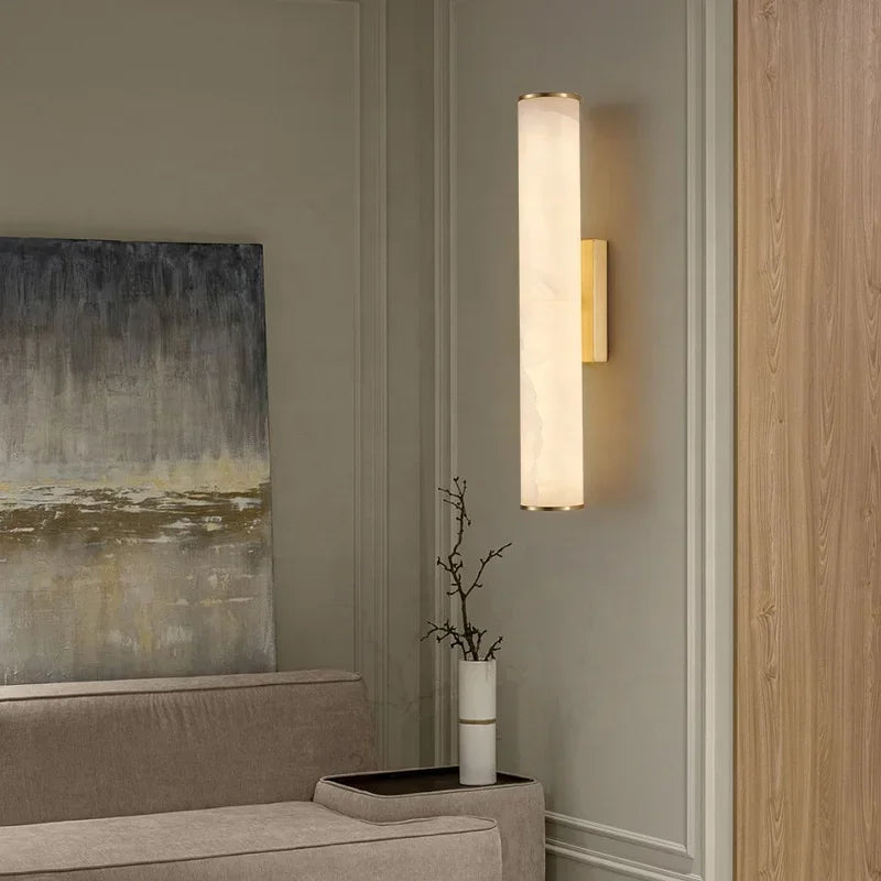 applique murale en marbre naturel avec éclairage moderne décoratif - vue 3 sur 9