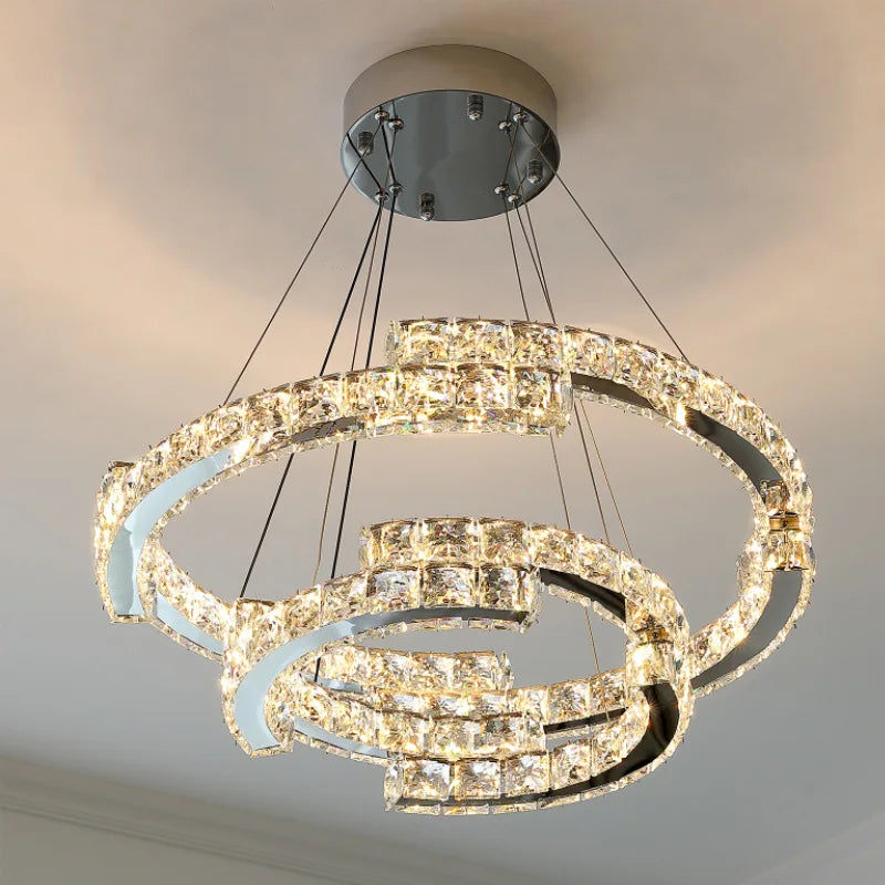 Dekorative LED-Pendelleuchte aus Kristall im nordischen Stil - vue 6 sur 13