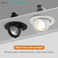 spot LED Downlight Dimmable 360 degrés Angle rotatif plafond encastré 7W 10W 20W AC 110V/220V pour chambre couloir maison