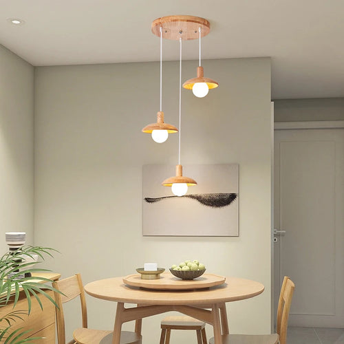 Kronleuchter LED nordischer Stil frische Holzkunst - vue 4 sur 10