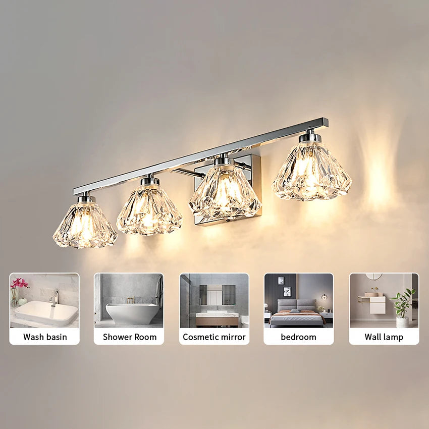 Lampe de salle de bains en cristal moderne - vue 3 sur 6