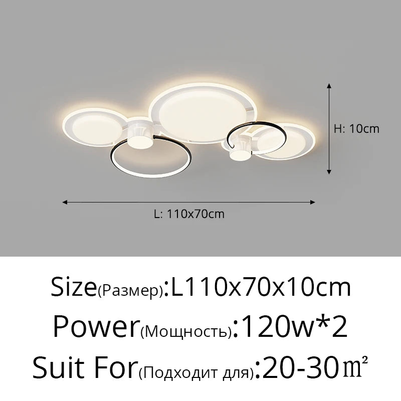 Moderne LED-Deckenleuchte mit kreativem Ring für dekorative Innenräume