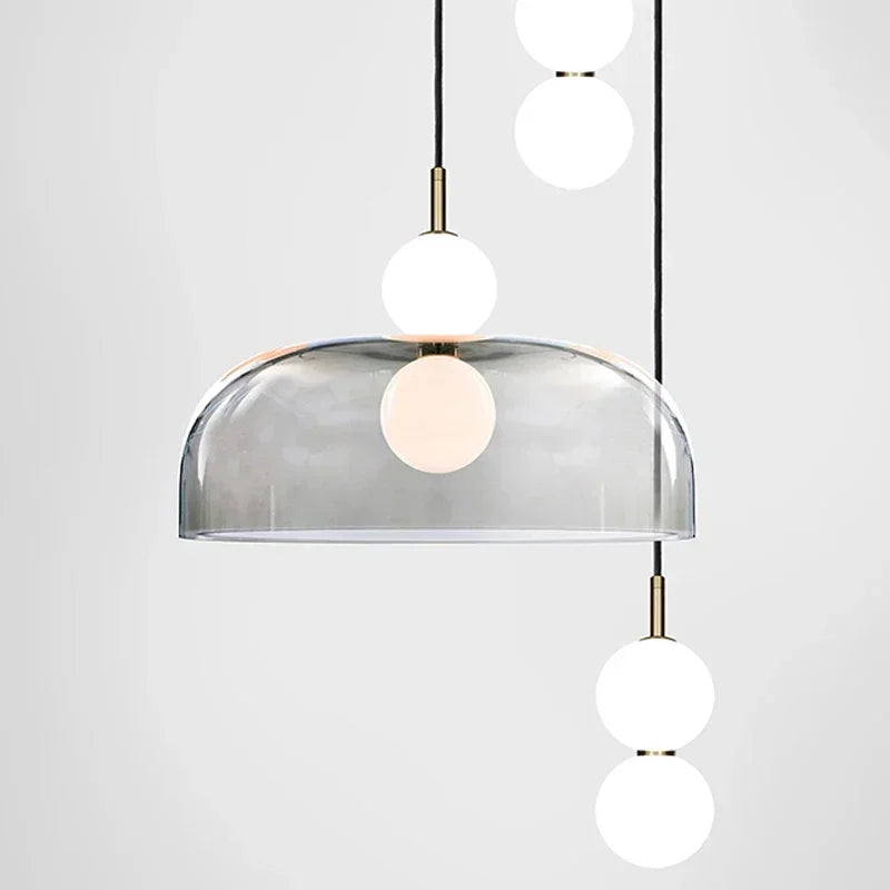 suspension post-moderne en verre pour décoration intérieure - vue 6 sur 15