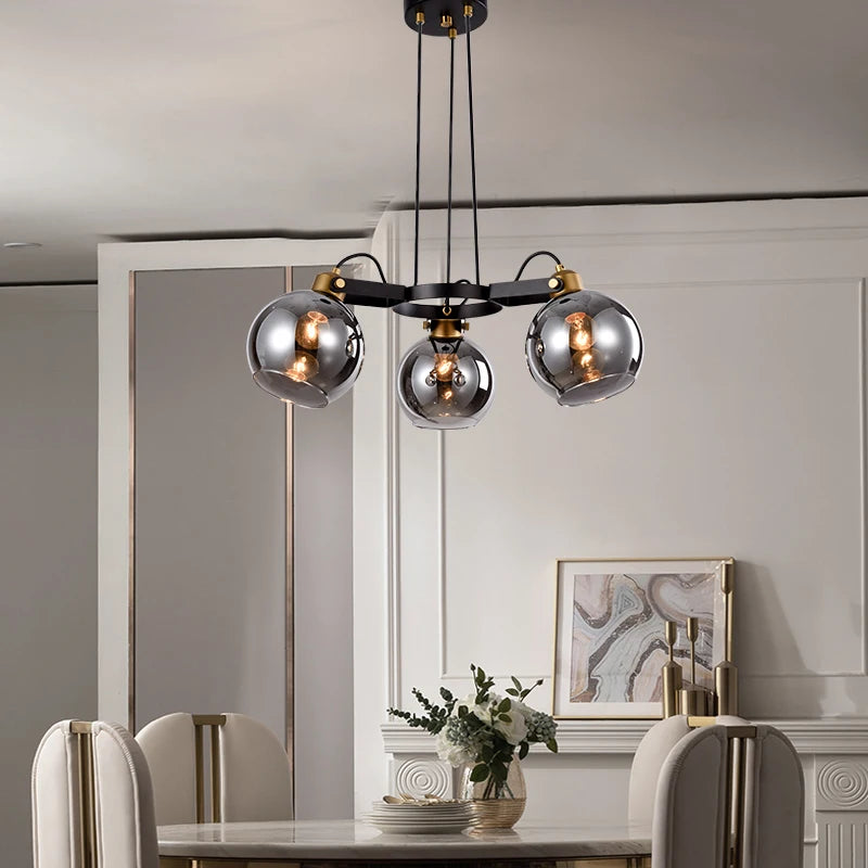 lustre nordique simple et luxueux pour éclairage intérieur - vue 6 sur 8