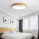 Moderne LED-Deckenleuchte Rund Holzoptik Ultraflach Dekorativ