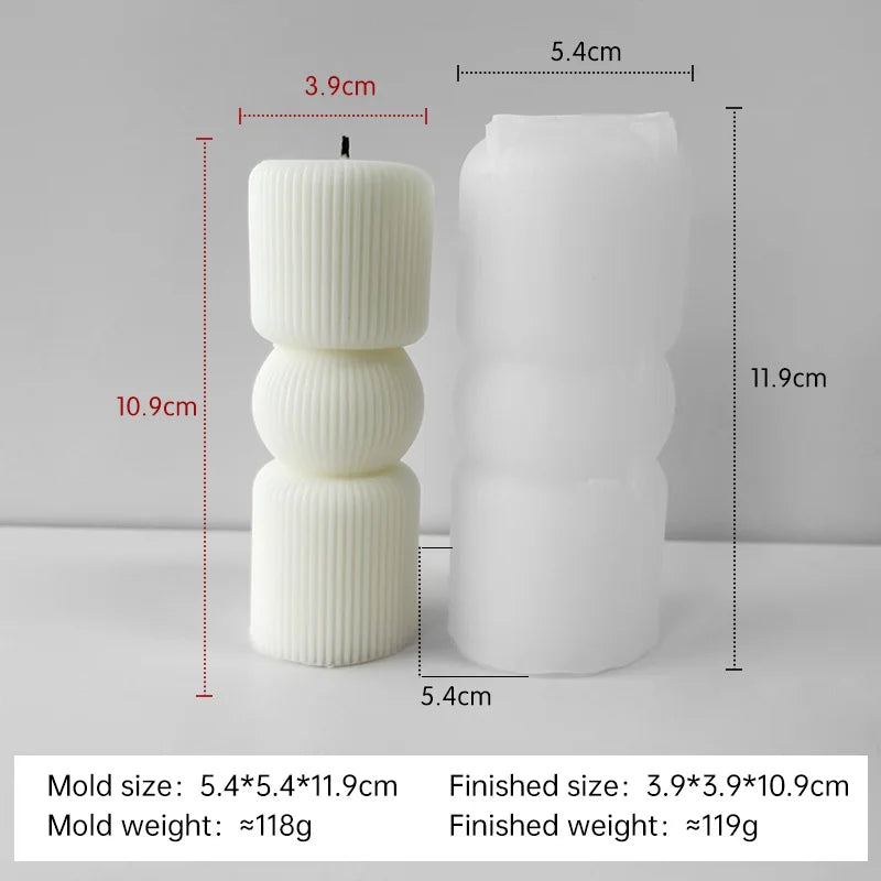 moule en silicone pour bougies aromatiques cylindriques fait main - vue 7 sur 20