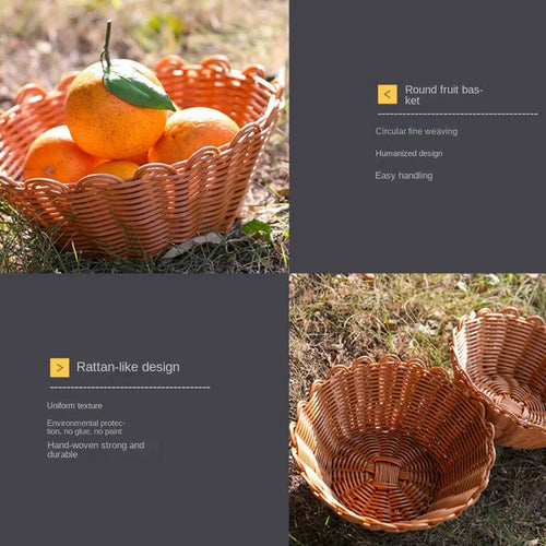 panier rond en osier pour rangement de divers objets - vue 5 sur 6