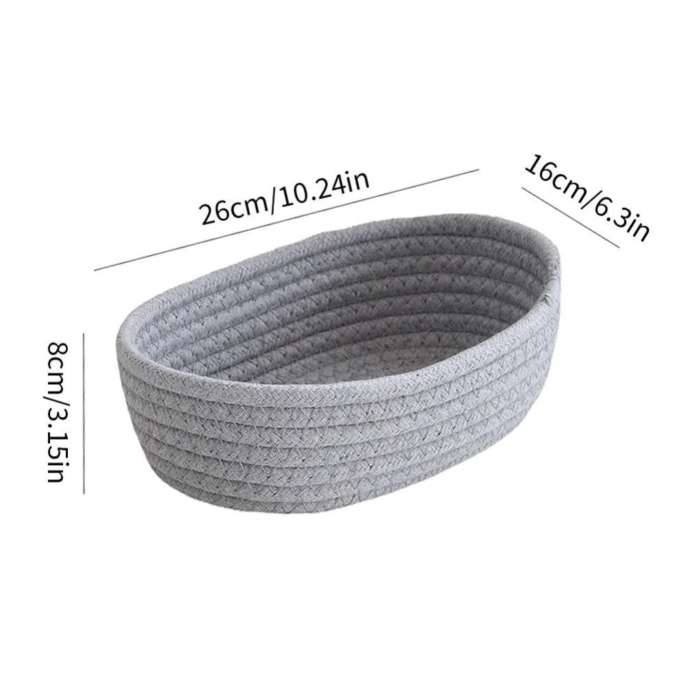 paniers ovales en corde de coton pour rangement et organisation - vue 14 sur 18