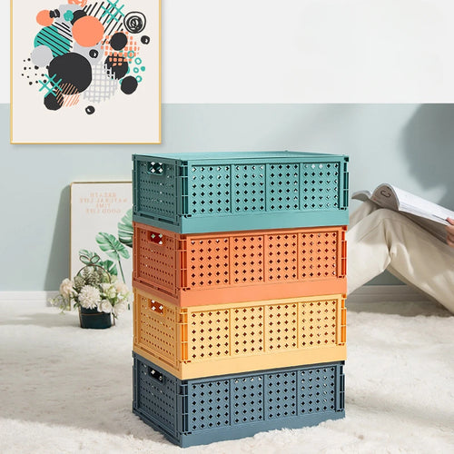 Collapsible Desktop Storage Box, Student Cosmetics Basket, Simplicity, Household, Dormitory, Stationery, Sundry, Small - vue 3 sur 18