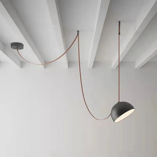 Pendelleuchte aus Kunstleder für Büro und Geschäft - vue 7 sur 10