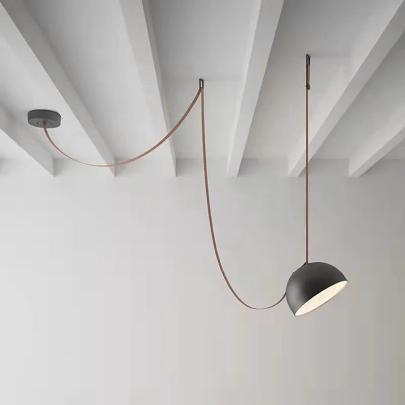 Pendelleuchte aus Kunstleder für Büro und Geschäft - vue 6 sur 10