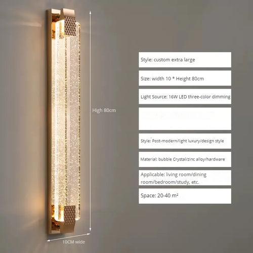 Moderne LED-Wandleuchte mit Kristallblase und luxuriöser Dekoration - vue 16 sur 16
