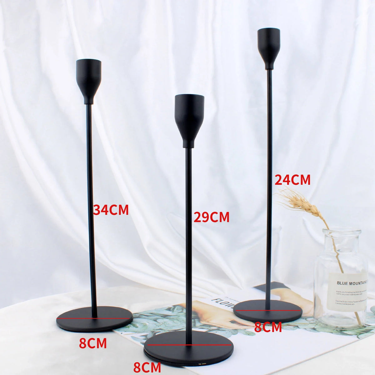 lot de 3 bougeoirs en métal pour décoration de mariage et fête