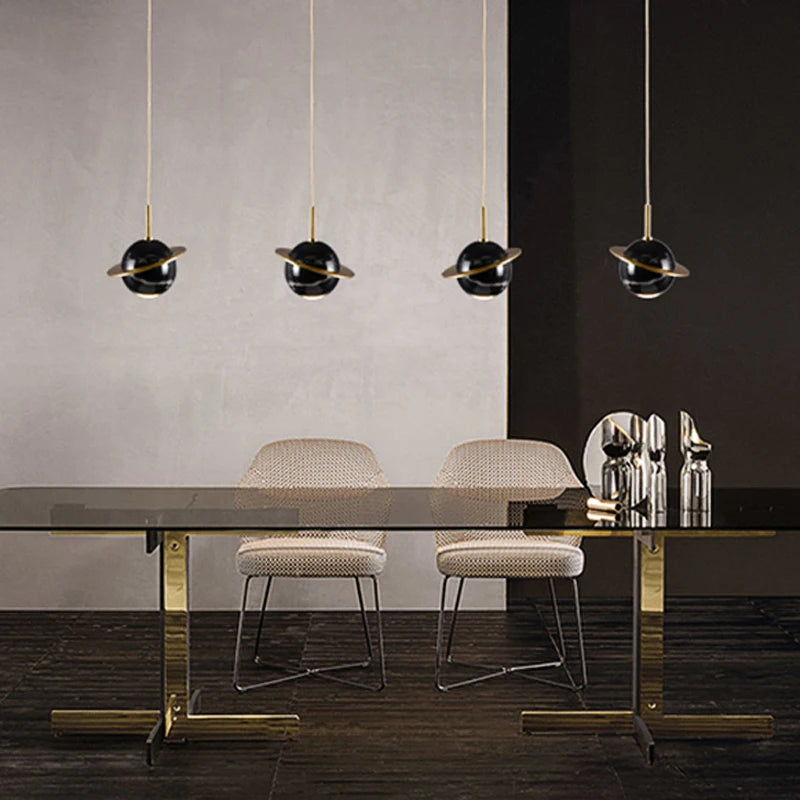 Suspension Scandinave Créatif Planétaire Lune Veilleuse Nordique Appartement Décoration LED Salle À Manger Table Petite Foule - vue 4 sur 9