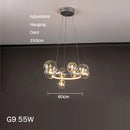 lustre en verre au design moderne avec bulles artistiques
