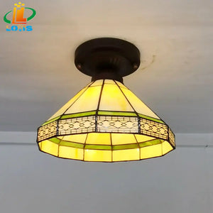 Barocker Tiffany-Deckenleuchter aus Glas für die Innendekoration
