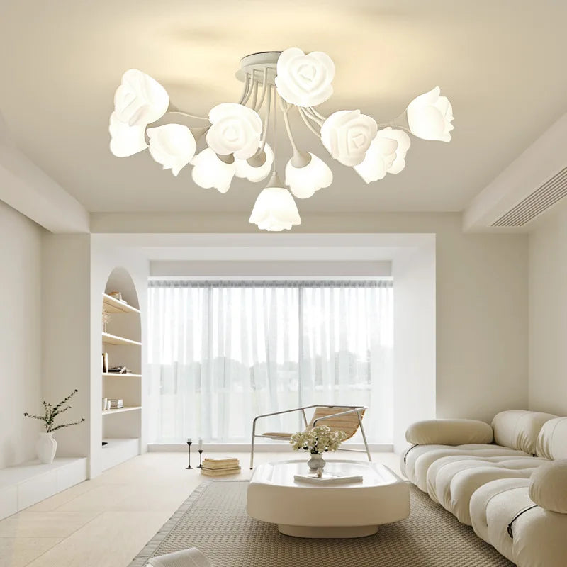 plafonnier moderne à fleurs simple style rétro jardin américain - vue 4 sur 12