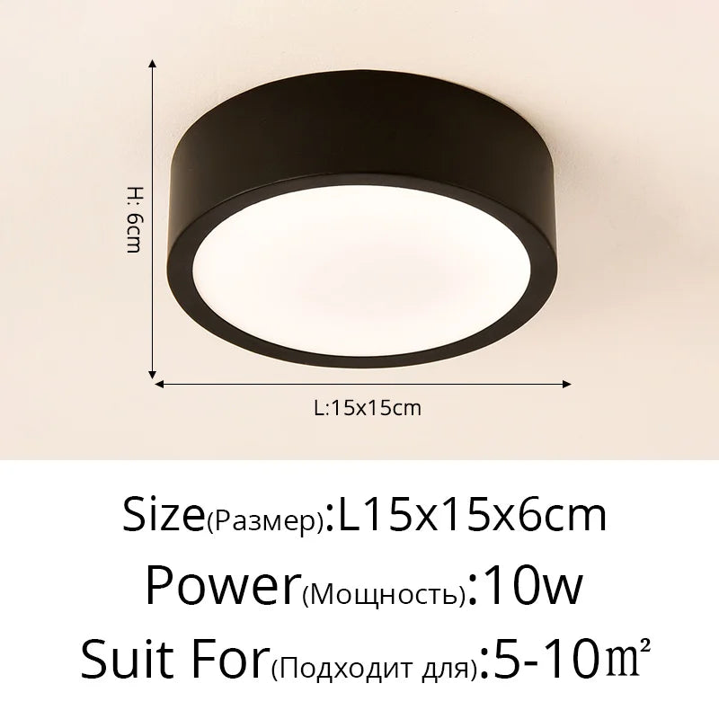 Minimalistische LED-Deckenleuchte multicolour dekorative Innenleuchte rund oder quadratisch