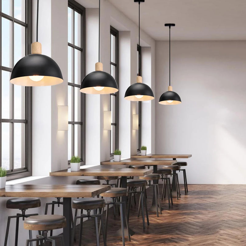 lustre nordique led en bois pour décoration maison