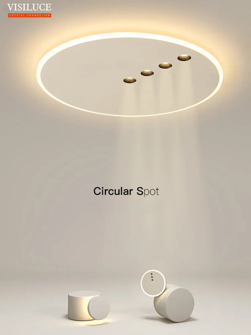Runde minimalistische LED-Deckenleuchte dimmbar für den Innenbereich - vue 8 sur 8