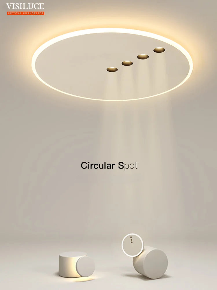 Runde minimalistische LED-Deckenleuchte dimmbar für den Innenbereich - vue 8 sur 8