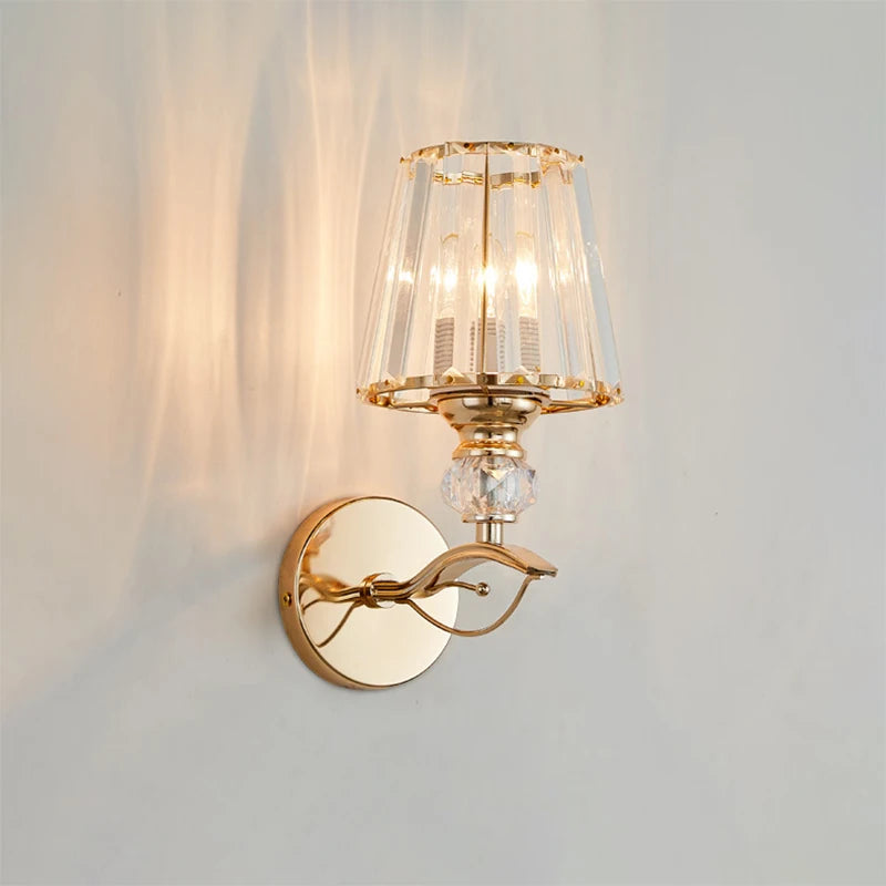 applique murale en cristal luxe design moderne nordique à led - vue 2 sur 9